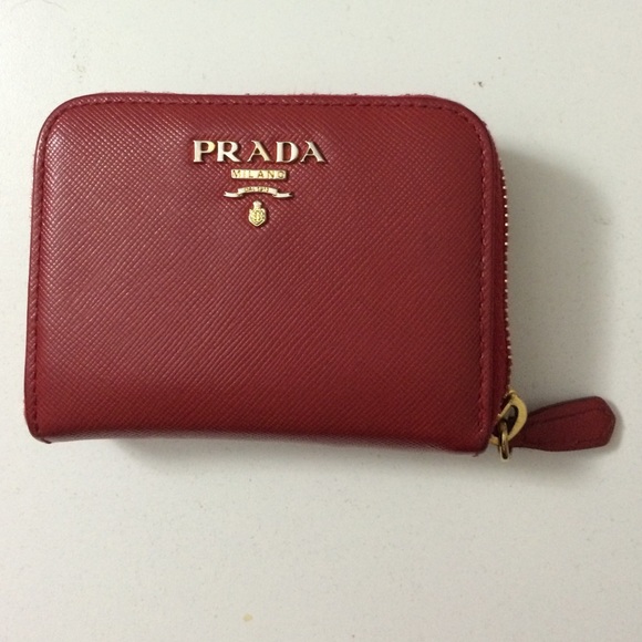 AUTHENTIC Prada Red Saffiano Leather Zip Around