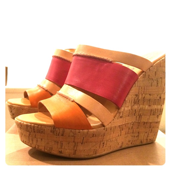 Kork Ease Paige Sandal Orange Pink sz 8 (39) NIB