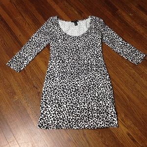Black Cheetah Print Bodycon Dress