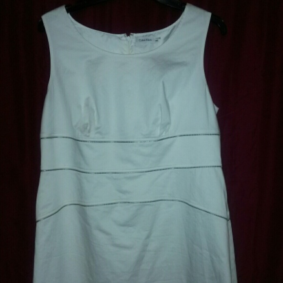 White knee length dress