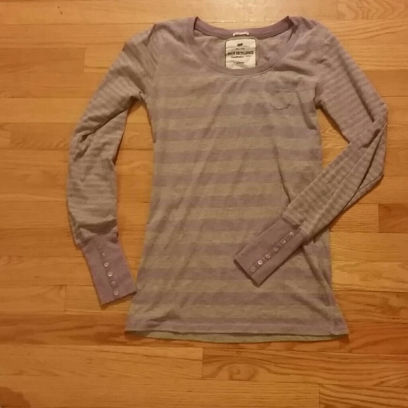 Purple and gray stripped shirt