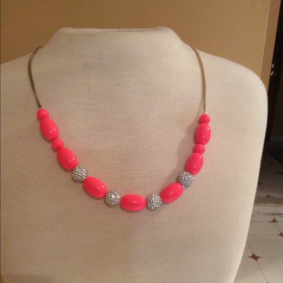 Dazzling Jcrew gold pink studded necklace