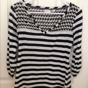 Anthropologie black and white blouse.