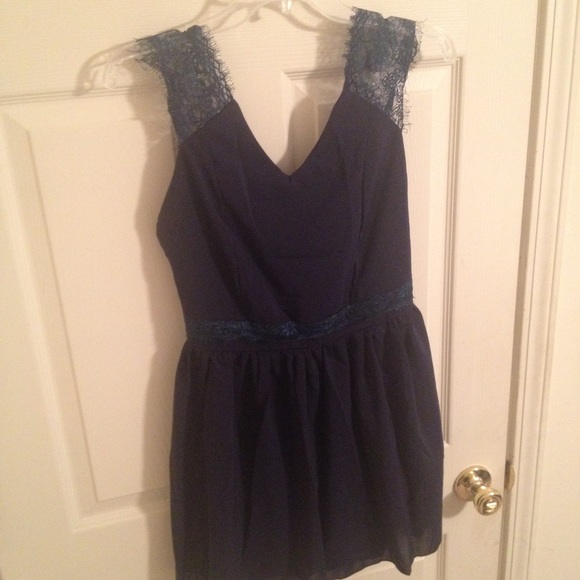 Navy Blue dress with lace