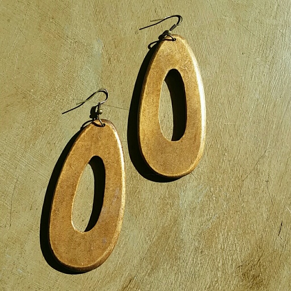 wooden brown earrings