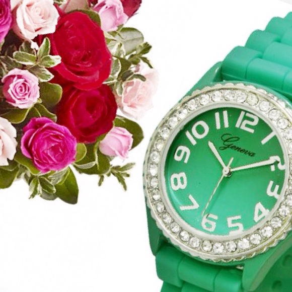 🌷• host pick | geneva rubber watch •