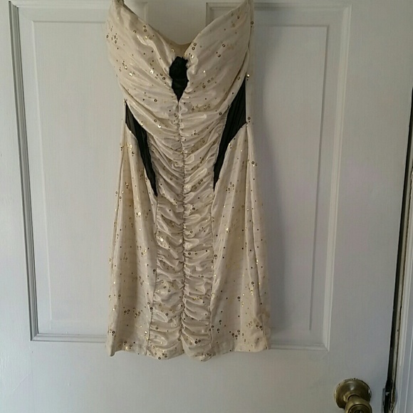 gold with black dress