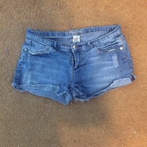 Light blue denim shorts