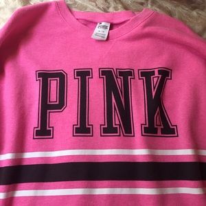 XS OVERSIZED VS PINK VARSITY CREW