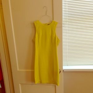 Bright yellow shift dress
