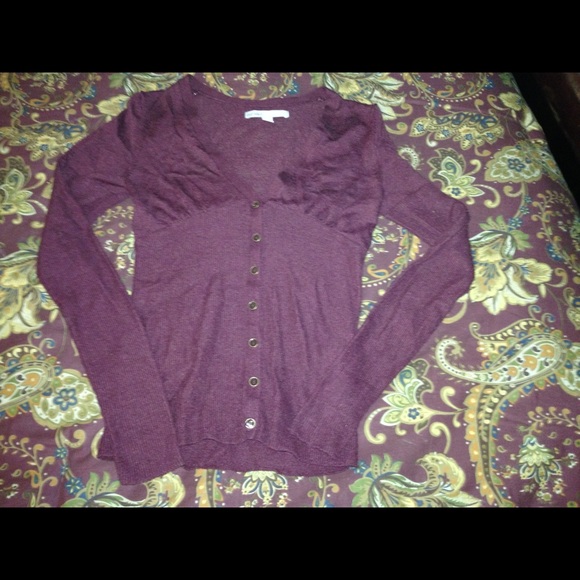 Burgundy cardigan sweater