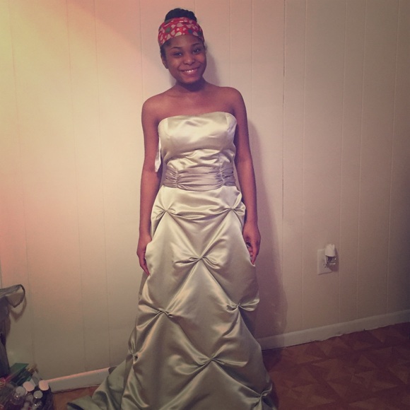 Green princess prom dress