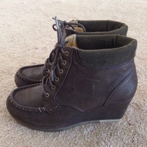 Clarks High Heel Leather Bootie