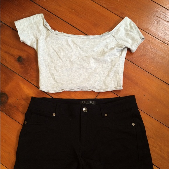 Gray Cropped Top