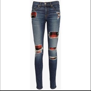 Rag & Bone plaid insert jeans