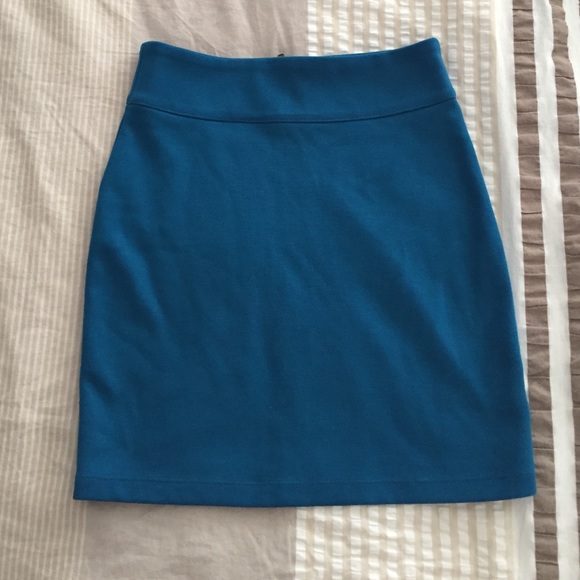 Bright blue skirt