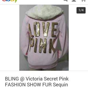 Vs pink bling fur sweater