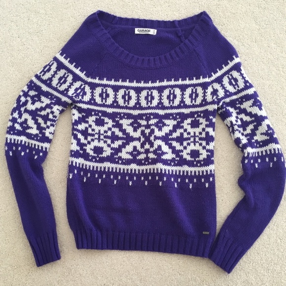 Garage Tribal Purple Sweater
