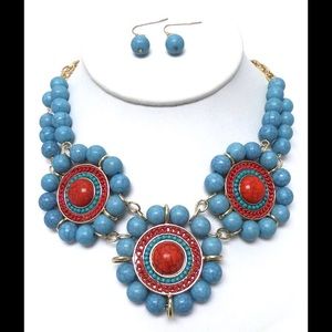 Turqoise Beaded Necklace Set