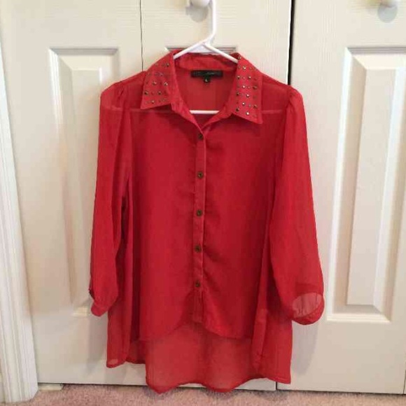 Orange Button Up