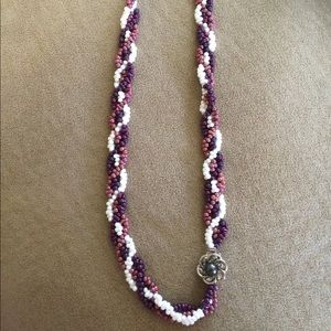 SOLD- Beaded braid necklace