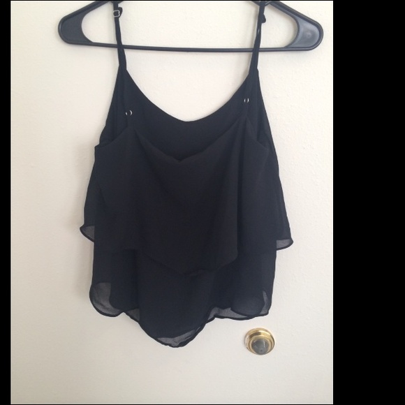 SOLD: Black sheer two layered top - Picture 2 of 2