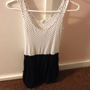 Black and white Polka dot fit and flare dress