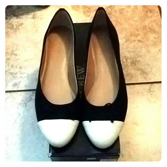 J. Crew factory cap toe uptown ballet flats, black