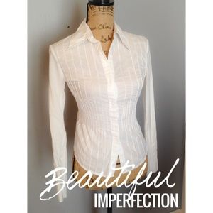 White Fitted Button Down Shirt