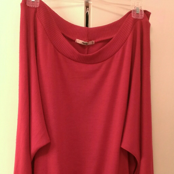 Off the shoulder red sweater