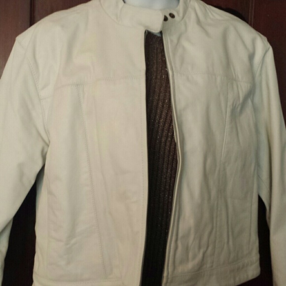 Ivory leather jacket