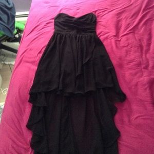 Strapless Black high to low dress