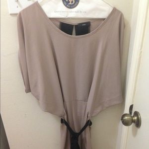 Taupe backless dress