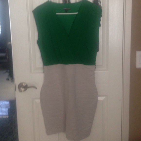 Express green and beige dress size 10.