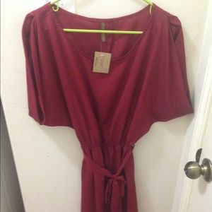 Red back baring dress