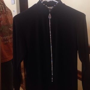 Beautiful , black shirt with glitz!
