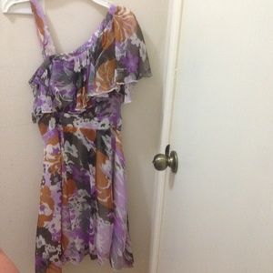 Floral asymmetric dress