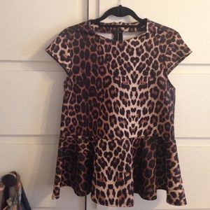 ASOS neoprene and peplum style leopard top