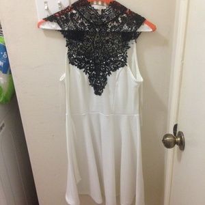 White dress with black detail