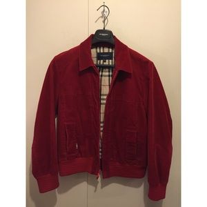 Red Burberry Bomber Jacket
