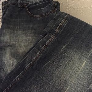 Blue denim acid wash jeans