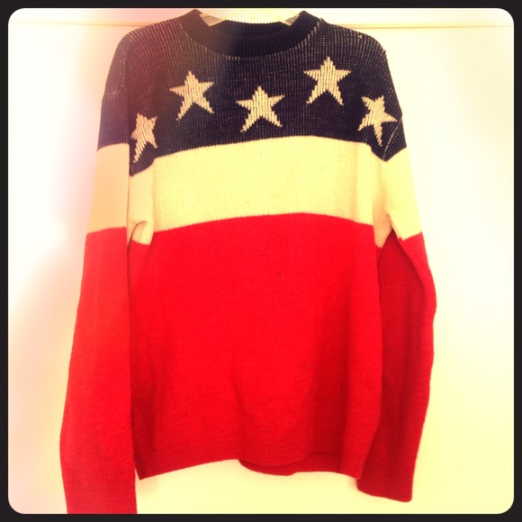 Vintage wool American flag sweater