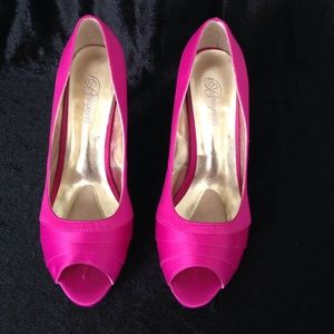 New Fuchsia  Satin Heels (shoes)