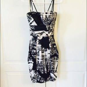 Sleeveless Black and White Dress