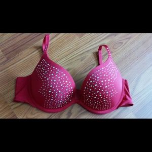 Push up Bra red NWOT, with rinestones, brand new