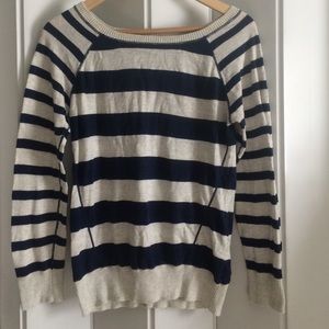 Blue and White Striped Sweater