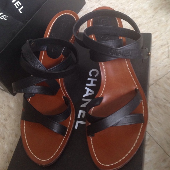 Chanel summer heels leather size 7 euro 37.5
