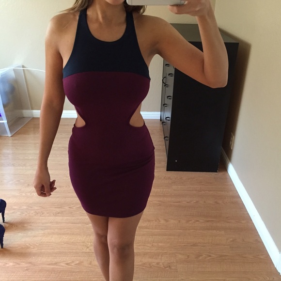 Dark purple and navy dress