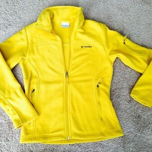 mustard yellow fleece jacket