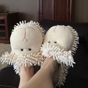 Cute and comfy slippers. Fit shoe size 7-8.